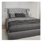 Cabeceira King  Lyon P04 195 cm Suede Cinza TCA 940 - Amarena Móveis