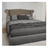 Cabeceira King  Lyon P04 195 cm Suede Marrom Claro TCA 945 - Amarena Móveis