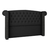 Cabeceira King  Lyon P04 195 cm Suede Preto TCA 944 - Amarena Móveis