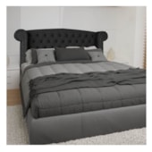 Cabeceira King  Lyon P04 195 cm Suede Preto TCA 944 - Amarena Móveis