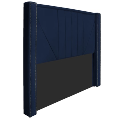 Cabeceira King Minsk P02 195 cm para cama Box Suede Azul Marinho - Amarena Móveis