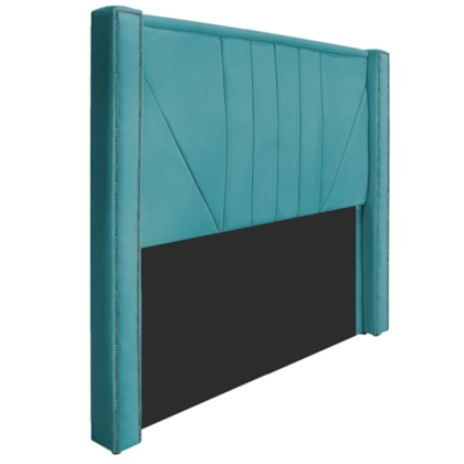 Cabeceira King Minsk P02 195 cm para cama Box Suede Azul Turquesa - Amarena Móveis