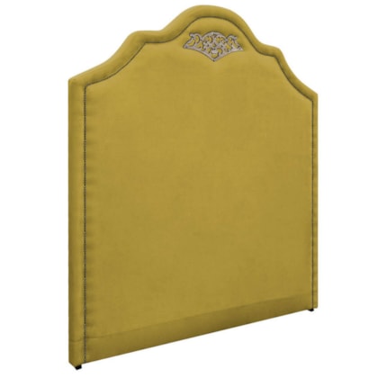 Cabeceira King Orlando P02 195 cm para cama Box Suede Amarelo - Amarena Móveis