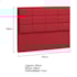 Cabeceira King  Tallin P04 195 cm Suede  Vermelho TCA 53 - Amarena Móveis