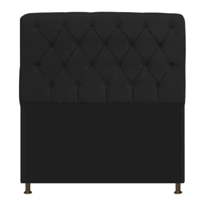 Cabeceira Lady Estofada Capitonê 140 cm para Cama Box de Casal Corano Preto Quarto - AM Decor