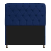 Cabeceira Lady Estofada Capitonê 140 cm para Cama Box de Casal Suede Azul Marinho Quarto - AM Decor