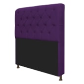 Cabeceira Lady Estofada Capitonê 140 cm para Cama Box de Casal Suede Roxo Quarto - AM Decor