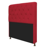 Cabeceira Lady Estofada Capitonê 140 cm para Cama Box de Casal Suede Vermelho Quarto - AM Decor