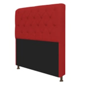 Cabeceira Lady Estofada Capitonê 160 cm para Cama Box Queen Corano Vermelho Quarto - AM Decor