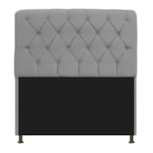 Cabeceira Lady Estofada Capitonê 195 cm para Cama Box King Corano Cinza Quarto - AM Decor