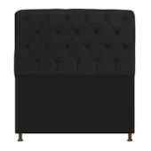 Cabeceira Lady Estofada Capitonê 195 cm para Cama Box King Corano Preto Quarto - AM Decor