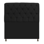 Cabeceira Lady Estofada Capitonê 195 cm para Cama Box King Suede Preto Quarto - AM Decor