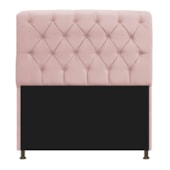 Cabeceira Lady Estofada Capitonê 195 cm para Cama Box King Suede Rosê Quarto - AM Decor