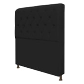 Cabeceira Lady Estofada Capitonê 90 cm para Cama Box Solteiro Corano Preto Quarto - AM Decor