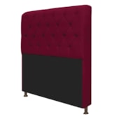 Cabeceira Lady Estofada Capitonê 90 cm para Cama Box Solteiro Suede Bordô Quarto - AM Decor