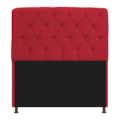 Cabeceira Lady Estofada Capitonê 90 cm para Cama Box Solteiro Suede Vermelho Quarto - AM Decor