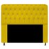 Cabeceira Lady Estofada com Strass 140 cm para Cama Box de Casal Corano Amarelo Quarto - AM Decor