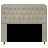 Cabeceira Lady Estofada com Strass 140 cm para Cama Box de Casal Corano Bege Quarto - AM Decor