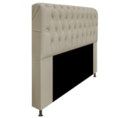 Cabeceira Lady Estofada com Strass 140 cm para Cama Box de Casal Corano Bege Quarto - AM Decor
