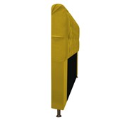 Cabeceira Lady Estofada com Strass 140 cm para Cama Box de Casal Suede Amarelo Quarto - AM Decor