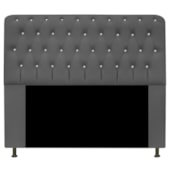 Cabeceira Lady Estofada com Strass 160 cm para Cama Box Queen Corano Cinza Quarto - AM Decor