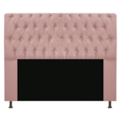 Cabeceira Lady Estofada com Strass 160 cm para Cama Box Queen Suede Rosê Quarto - AM Decor