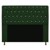 Cabeceira Lady Estofada com Strass 160 cm para Cama Box Queen Suede Verde Quarto - AM Decor
