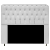 Cabeceira Lady Estofada com Strass 195 cm para Cama Box King Corano Branco Quarto - AM Decor