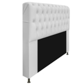 Cabeceira Lady Estofada com Strass 195 cm para Cama Box King Corano Branco Quarto - AM Decor