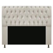 Cabeceira Lady Estofada com Strass 195 cm para Cama Box King Suede Bege Quarto - AM Decor