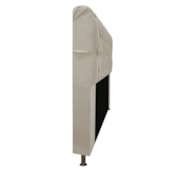Cabeceira Lady Estofada com Strass 195 cm para Cama Box King Suede Bege Quarto - AM Decor