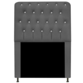 Cabeceira Lady Estofada com Strass 90 cm para Cama Box Solteiro Corano Cinza Quarto - AM Decor