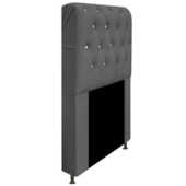Cabeceira Lady Estofada com Strass 90 cm para Cama Box Solteiro Corano Cinza Quarto - AM Decor