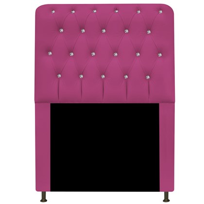 Cabeceira Lady Estofada com Strass 90 cm para Cama Box Solteiro Corano Pink Quarto - AM Decor