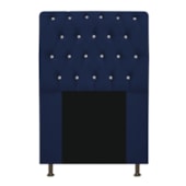 Cabeceira Lady Estofada com Strass 90 cm para Cama Box Solteiro Suede Azul Marinho Quarto - AM Decor