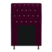 Cabeceira Lady Estofada com Strass 90 cm para Cama Box Solteiro Suede Bordô Quarto - AM Decor