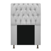 Cabeceira Lady Estofada com Strass 90 cm para Cama Box Solteiro Suede Branco Quarto - AM Decor