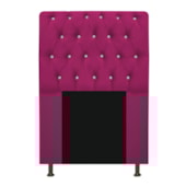 Cabeceira Lady Estofada com Strass 90 cm para Cama Box Solteiro Suede Pink Quarto - AM Decor