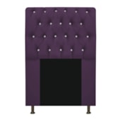 Cabeceira Lady Estofada com Strass 90 cm para Cama Box Solteiro Suede Roxo Quarto - AM Decor
