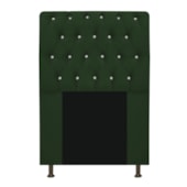 Cabeceira Lady Estofada com Strass 90 cm para Cama Box Solteiro Suede Verde Quarto - AM Decor