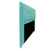 Cabeceira Munique 140 cm Casal Suede Azul Tiffany AM Decor