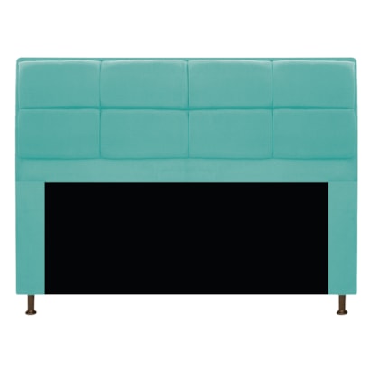 Cabeceira Munique 140 cm Casal Suede Azul Tiffany AM Decor