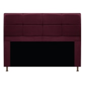 Cabeceira Munique 140 cm Casal Suede Bordô AM Decor