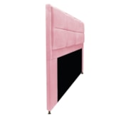 Cabeceira Munique 140 cm Casal Suede Rosa Bebê AM Decor