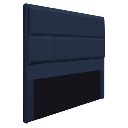 Cabeceira Queen Brick P02 160 cm para cama Box Suede Azul Marinho - Amarena Móveis