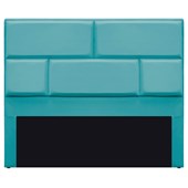 Cabeceira Queen Brick P02 160 cm para cama Box Suede Azul Turquesa - Amarena Móveis