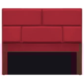 Cabeceira Queen Brick P02 160 cm para cama Box Suede Vermelho - Amarena Móveis