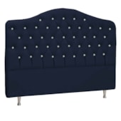 Cabeceira Queen Florence P04 160 cm Suede Azul Marinho TCA 948 - Amarena Móveis