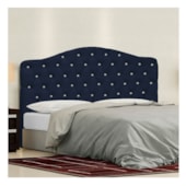 Cabeceira Queen Florence P04 160 cm Suede Azul Marinho TCA 948 - Amarena Móveis