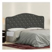 Cabeceira Queen Florence P04 160 cm Suede Cinza Escuro TCA 958 - Amarena Móveis